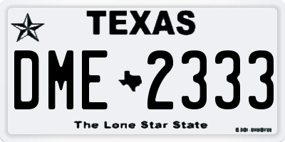 TX license plate DME2333