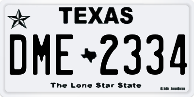 TX license plate DME2334