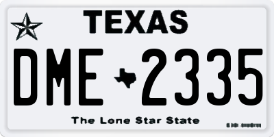 TX license plate DME2335