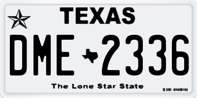 TX license plate DME2336