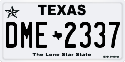 TX license plate DME2337