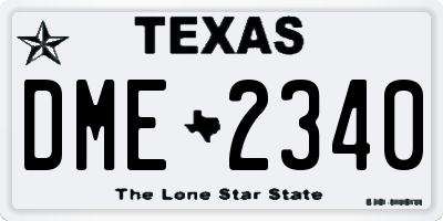 TX license plate DME2340