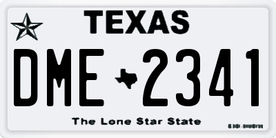TX license plate DME2341