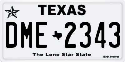 TX license plate DME2343
