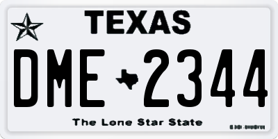 TX license plate DME2344