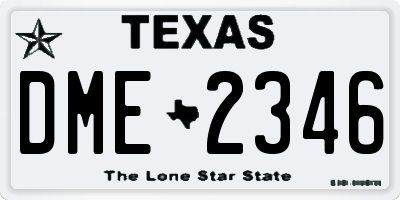 TX license plate DME2346