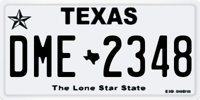 TX license plate DME2348
