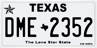 TX license plate DME2352