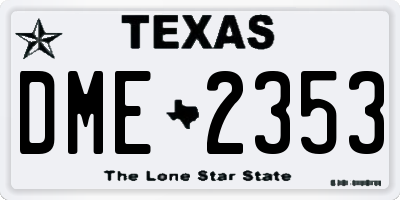TX license plate DME2353