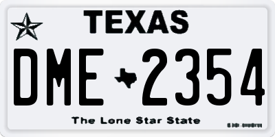 TX license plate DME2354