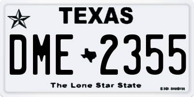 TX license plate DME2355