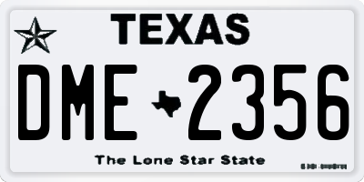 TX license plate DME2356