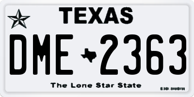 TX license plate DME2363