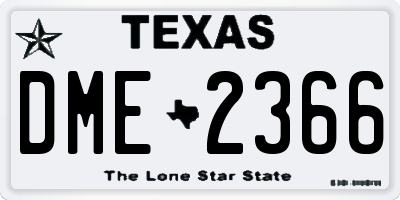 TX license plate DME2366