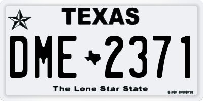 TX license plate DME2371