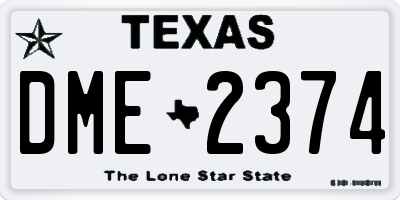 TX license plate DME2374