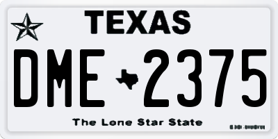 TX license plate DME2375