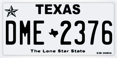 TX license plate DME2376