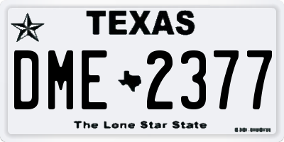 TX license plate DME2377