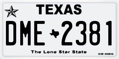 TX license plate DME2381