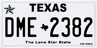 TX license plate DME2382