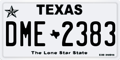 TX license plate DME2383