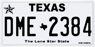 TX license plate DME2384