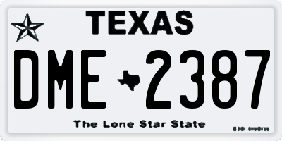 TX license plate DME2387