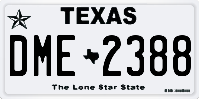 TX license plate DME2388