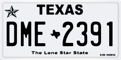 TX license plate DME2391
