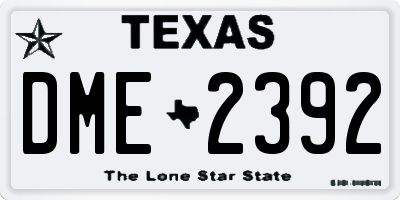 TX license plate DME2392
