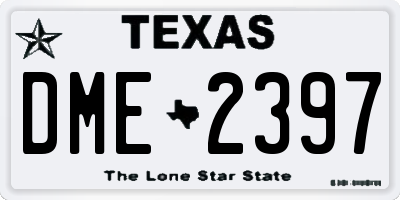 TX license plate DME2397