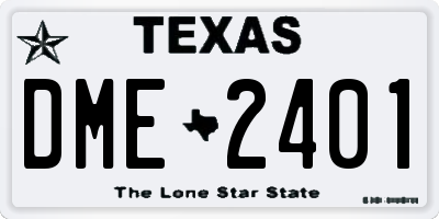 TX license plate DME2401