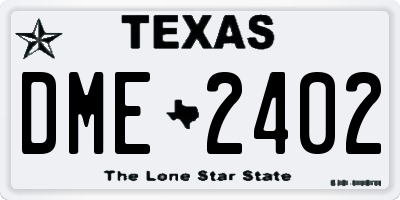 TX license plate DME2402