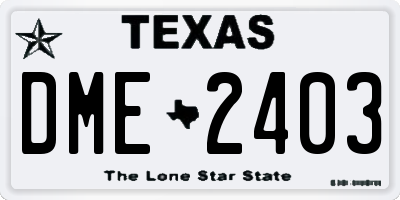 TX license plate DME2403