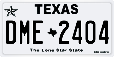 TX license plate DME2404
