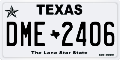 TX license plate DME2406