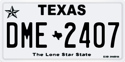 TX license plate DME2407