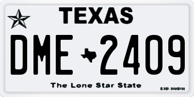 TX license plate DME2409
