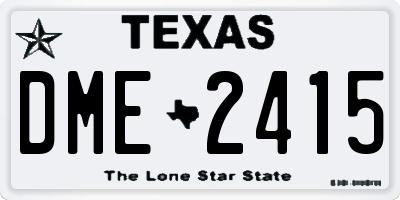 TX license plate DME2415