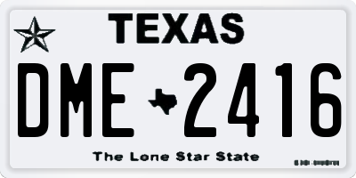 TX license plate DME2416