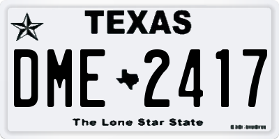 TX license plate DME2417