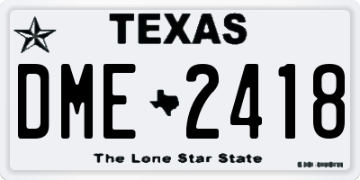 TX license plate DME2418