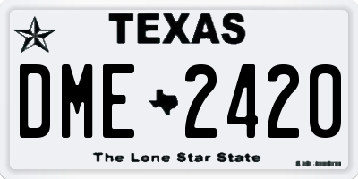 TX license plate DME2420