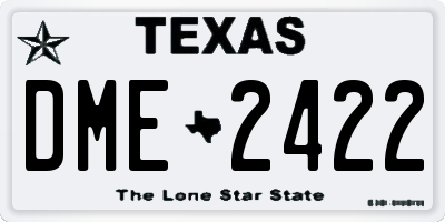 TX license plate DME2422