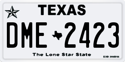 TX license plate DME2423