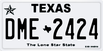 TX license plate DME2424