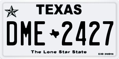 TX license plate DME2427