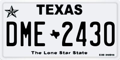 TX license plate DME2430