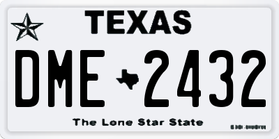 TX license plate DME2432